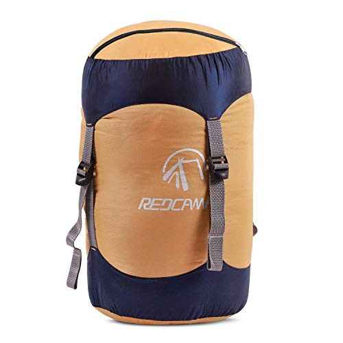 REDCAMP Nylon Compression Stuff Sack Lightweight Sleeping Bag Compression Sack Great for Backpacking Hiking and Camping Orange XL