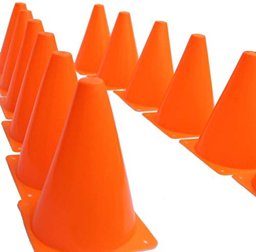 Dazzling Toys 7 Inch Plastic Traffic Cones  12 Pack of 7 Multipurpose Construction Theme Party Sports Activity Cones for Kids Outdoor and Indoor Gaming and Festive Events
