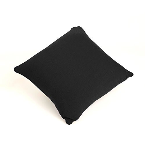 Cushie Pillows 11" x 11" Microbead Bolster Squishy/Flexible/Hypoallergenic/Extremely Comfortable Square Pillow With Removable Cover - Black