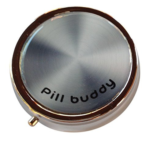 Pill Buddy Silver Three Section PocketPurseTravel Pill Box Case