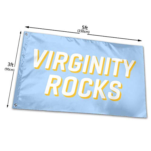 hlhhing Virginity Rocks Flag Yard Sign Outdoor Decoration Banners 3 X 5 Ft