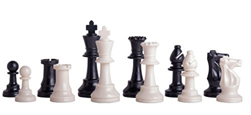 US Chess Federation's Triple Weighted Tournament Staunton Plastic Chess Pieces - 3.75" King - Black & White US Chess Federation's Triple Weighted Tournament Staunton Plastic Chess Pieces - 3.75" King - Black & White