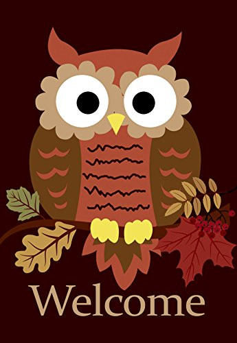 Morigins Welcome Fall Cute Owl Double Sided Garden Flag 125 x 18 inch