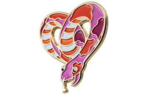 Sunrise Lesbian Pride Snek Enamel Pin LGBTQ Snake Flag