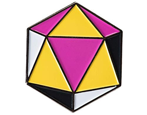 Nonbinary Pride Flag d20 RPG Dice Enamel Pin for Enby Gaymers  Allies