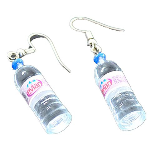 Ownsig Women Bohemian Water Bottle Pendant Earrings Drop Dangle Earrings Creative Unique Red Pair