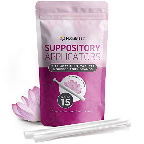 NutraBlast Disposable Vaginal Suppository Applicators 15Pack  Fits Most Brands Pills Tablets and Boric Acid Suppositories  Individually Wrapped