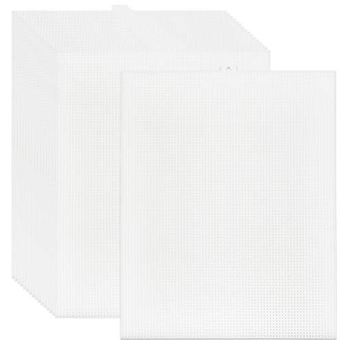 BUYGOO 20 Pack 7 Count Clear Plastic Mesh Canvas Sheets for Embroidery Acrylic Yarn Crafting Knit and Crochet Projects  105 x 135