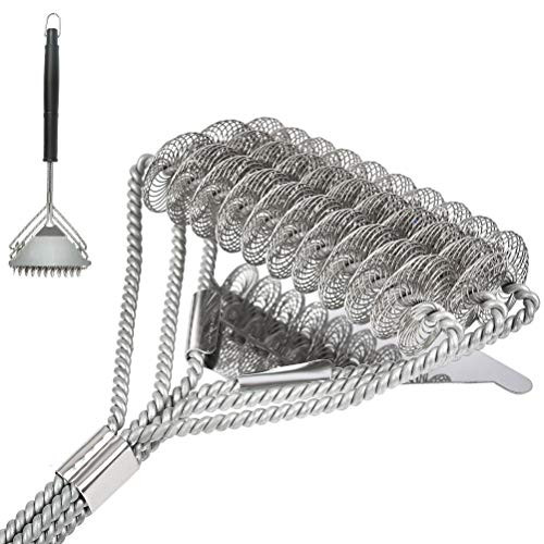 FOCCTS Grill Brush Bristle Free BBQ Grill Scraper Brush 163 Stainless Steel Grilling Accessories Safe for PorcelainWeber GasCharbroil Grates