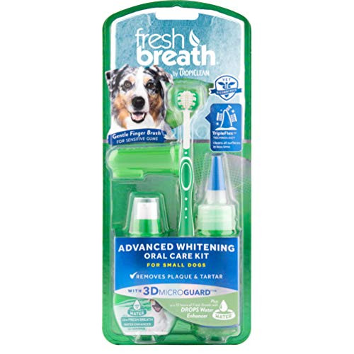 TropiClean Fresh Breath Advanced Whitening Oral Care Kit for Dogs Small Made in USA