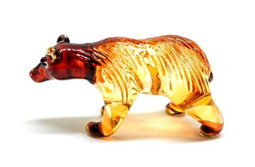 Handmade Brown Bear Art Art Glass Blown Wild Animal Figurine No1  Model 2020