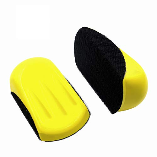 2 Packs 5 Inch Hook and Loop Hand Sanding Mouse Block Round Sand Pad Hook Backing Plate for 5 Sanding Disc Sandpaper
