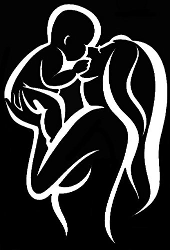 LLI Mom and Baby  Decal Vinyl Sticker  Cars Trucks Vans Walls Laptop  White 55 x 38 in  LLI964