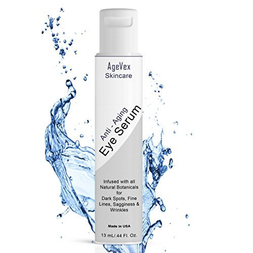 Organic AntiAging Eye Serum a Refined Eye Cream for Dark Circles Wrinkles Puffiness Fine Lines by AgeVex  Natural Ingredients wHyaluronic Acid  Peptides to Stimulate Collagen  Skin Cells