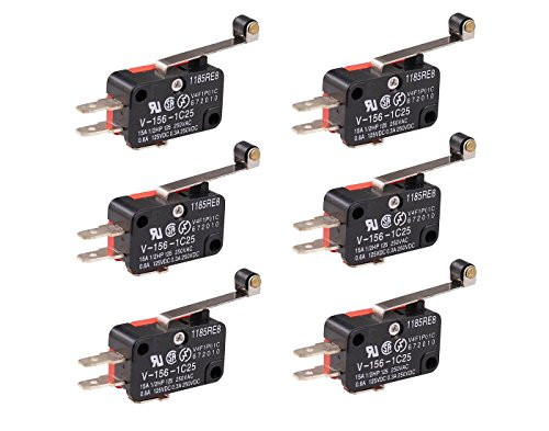 OdiySurveil TM 6 In Pack V1561C25 SPDT Micro Limit Switch Long Hinge Roller Momentary Snap Action LOT