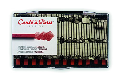 Conte à Paris 12 Count Sketching Crayons Set Sanguine