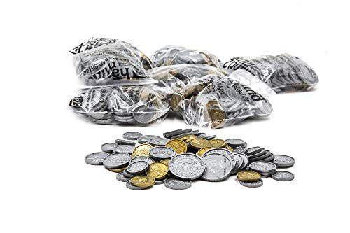 hand2mind Play Money, Plastic Coins (Bulk Classroom Pack of 500)