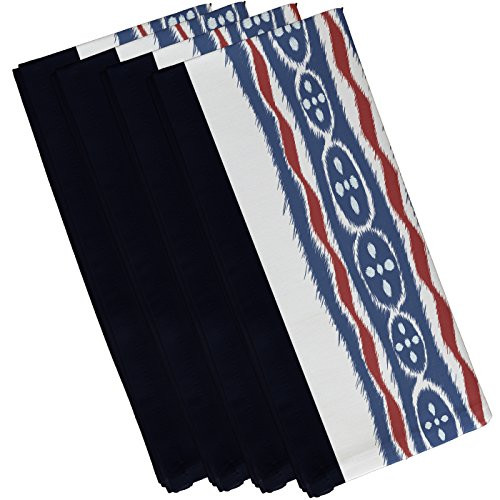 E By Design Ikat Ribbon Stripes Print Napkin 19 by 19 Bewitching