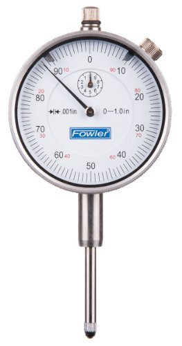 Fowler 52520110 AGD Dial Indicator White Face 1 Travel 001 Reading 225 Diameter