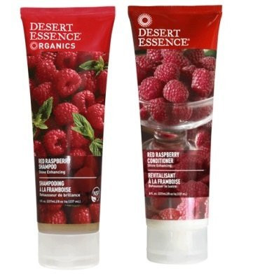 Desert Essence Red Raspberry Shampoo and Conditioner Bundle With Aloe Leaf Juice Jojoba Vitamin B5 and Shea Butter 8 fl oz and 8 fl oz Each