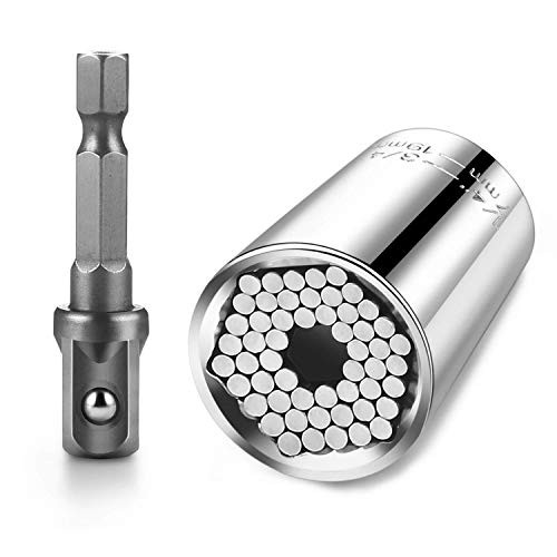 ROSNEK Universal Socket 1132mm Magic Connecting Universal Socket Wrench Grip Power Drill Adapter Nut Bolt Tool Socket and Power Drill Adapter