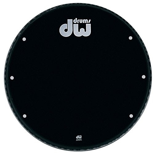 DW Drum Workshop GB16K Black 16 Bass Drum Head w White Logo DW Drum Workshop GB16K Black 16 Bass Drum Head w White Logo