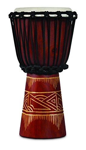 Latin Percussion LP713SR World Beat Wood Art Small Djembe Red wNatural inch