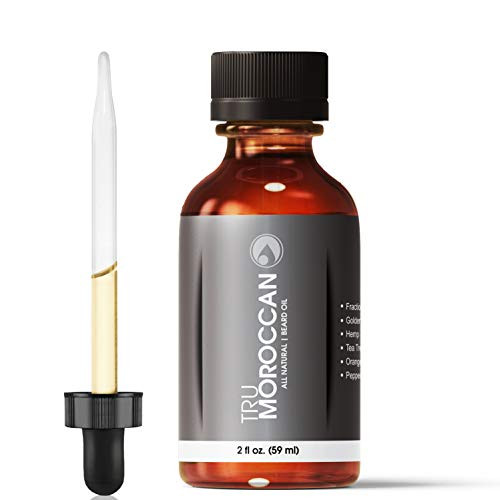 Best Beard Oil for Men Tru Moroccan Beard Oil  LeaveIn Conditioner All Natural Beard Oil Organic Beard Oil Moisturizing Beard Conditioner Beard Oil for Hair Growth 2 oz
