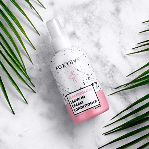 FoxyBae Flaminglow LeaveIn Conditioner Cream  Detangling Conditioning Spray with Keratin  Biotin for Hair Growth Enhancer Curly Color Treated Hair  8 oz
