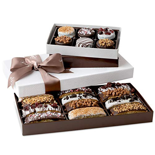 Barnetts Chocolate Cookies  Biscotti Christmas Gift Baskets Unique Gourmet Cookie Tower Gifts Holiday Food Ideas For Him Her Corporate Men Women Families Thanksgiving Valentines Fathers Mothers Day