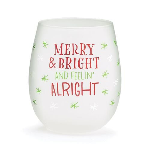 Burton & Burton Wine Glass Stemless Merry & Bright