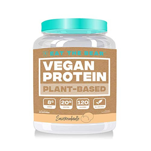 Eat the Bear Vegan Plant Based Protein Powder All Natural Protein Powder Gluten Free 120 Calories 20 Grams of Protein 26 Servings Snickerdoodle