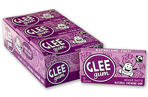 Glee Gum All Natural Mixed Berry Gum Non GMO Project Verified Eco Friendly 16 Piece Box Pack of 12