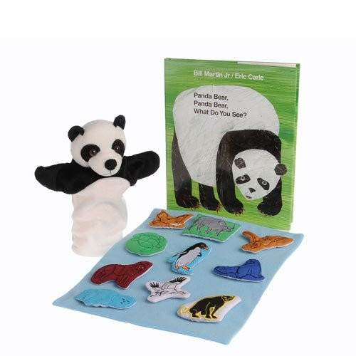 Constructive PlaythingsPanda Bear Panda Bear What Do You See? 12 pc Puppet  Props Set with Hardcover Book for Ages 2 Years and Up