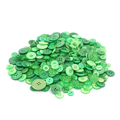 600 Pcs Assorted Size Resin Buttons Craft Buttons 2 and 4 Holes Round Craft Sewing Buttons for Art  Crafts Projects DIY Decoration DIY Crafts Childrens Manual Button Painting Green