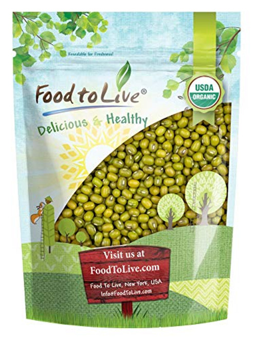 Certified Organic Mung Beans by Food to Live Sprouting NonGMO Kosher Bulk  1 Pound
