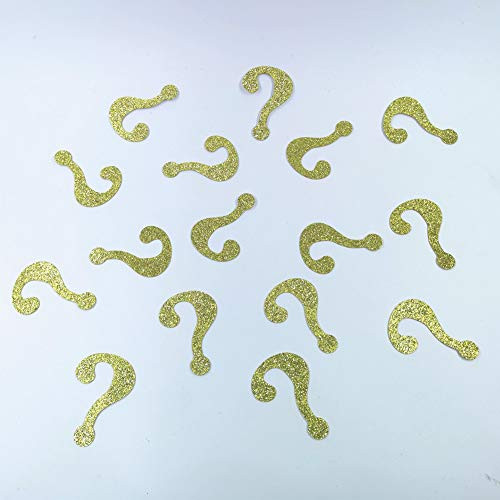 100 Counts Gold Glitter Question Mark Table ConfettiPaper Scatter for Gender Reveal Party Decorating