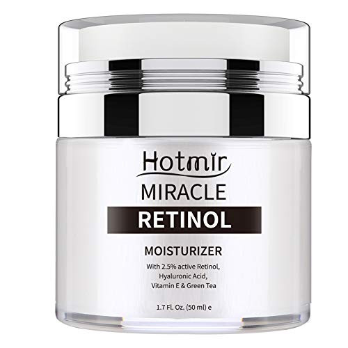Hotmir Retinol Moisturizer Cream for Face and Neck  with Retinol Hyaluronic Acid Vitamin E and Green Tea  Anti Wrinkle Cream for Men and Women  17 fl oz