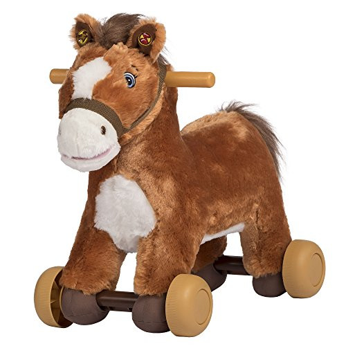 Rockin Rider Peanut Rolling Pony Plush Brown