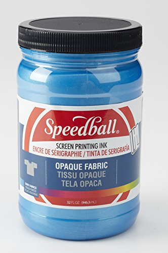 Speedball Opaque Fabric Screen Printing Ink 32Ounce Blue Topaz