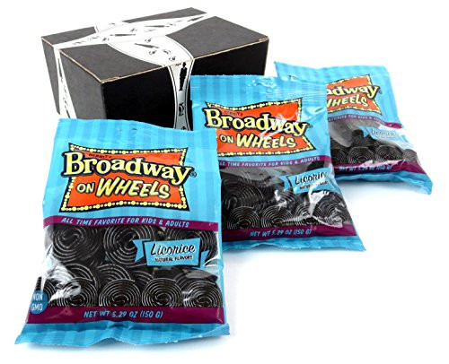 Gerrits Licorice Broadway On Wheels Candy 529 oz Bags in a BlackTie Box Pack of 3