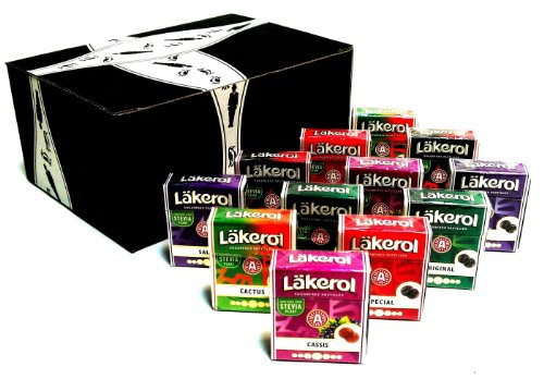 Läkerol Sugarfree Pastilles 6Flavor Variety Two 08 oz Packages Each in a BlackTie Box 12 Items Total Läkerol Sugarfree Pastilles 6Flavor Variety Two 08 oz Packages Each in a BlackTie Box 12 Items Total