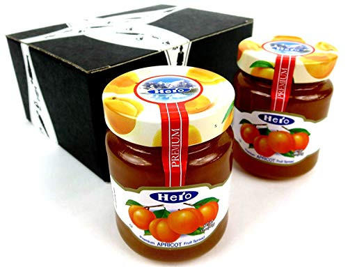 Hero Premium Apricot Fruit Spread 12 oz Jars in a BlackTie Box Pack of 2