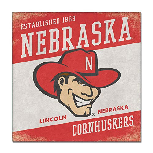 NCAA Legacy Nebraska Cornhuskers Canvas Wall Art 14x14 One Size Custom