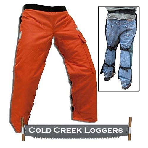 Cold Creek Loggers Chainsaw Apron Safety Chaps with Pocket 37 Orange