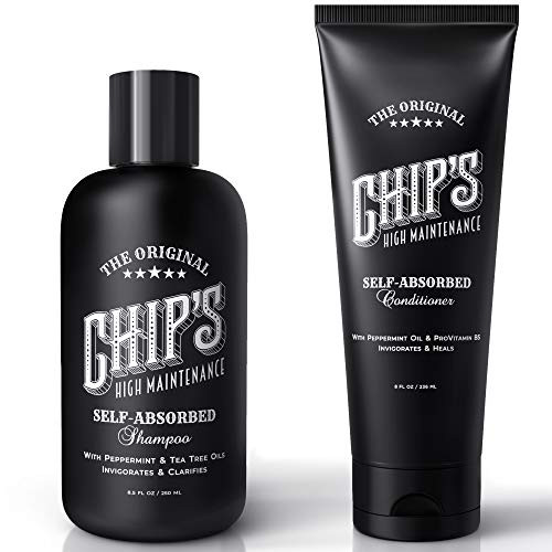 Chips High Maintenance Shampoo and Conditioner for Men  SelfAbsorbed Daily Shampoo and Conditioner Set  8 Fl Oz  85 Fl Oz with Natural Peppermint and Tea Tree Oil  Paraben and Sulfate Free