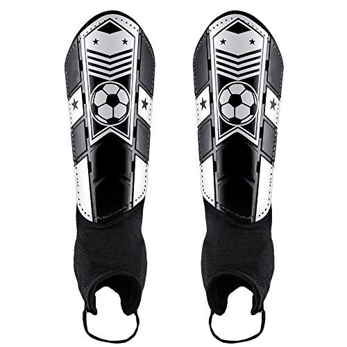 CybGene Soccer Shin Guards for Kids Adults Soccer Gear for Boys Girls Youths Protective Equipment Adjustable Straps with Ankle Sleeves Protectors Black S