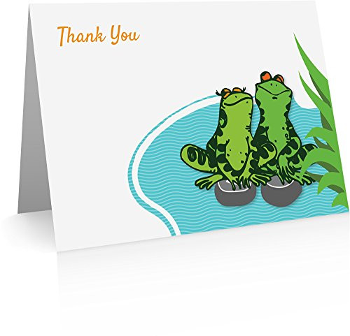 Frog Thank You Note Cards (24 Foldover Cards and Envelopes)