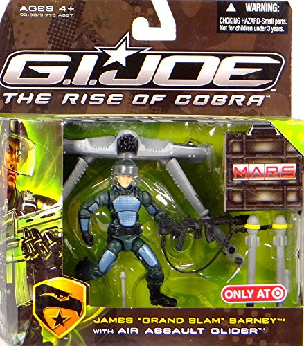 GI Joe The Rise of Cobra Exclusive MARS Troopers Action Figure James Grand Slam Barney with Air Assault Glider
