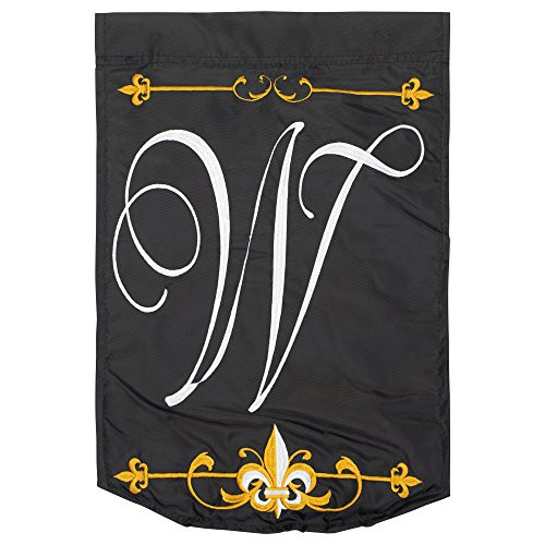 Magnolia Garden Monogram W Fleur De Lis Black Gold 18 x 13 Spun Polyester Outdoor Garden Flag Magnolia Garden Monogram W Fleur De Lis Black Gold 18 x 13 Spun Polyester Outdoor Garden Flag
